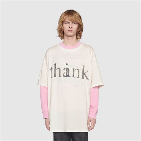 gucci think thank shirt|gucci jersey t shirt.